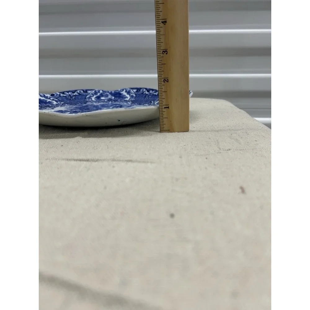 George Jones Abbey Cake Plate (282) Flow Blue